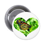 Monarch Butterfly Heart Button