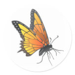 Monarch Butterfly in Flight Sticker