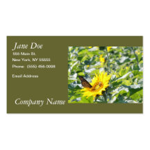 Monarch butterfly on sunflower business card