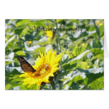Monarch Butterfly on Sunflower Sympathy Card