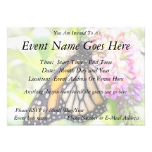 Monarch Butterfly Sipping Nectar Custom Invite