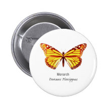 Monarch Butterfly with Name Button