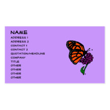 monarchonflowers, Name, Address 1, Address 2, C... Business Card Template