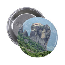 Monastery in Meteora, Greece Europe Buttons