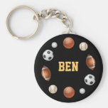 Monde de Ben des sports Keychain - noir Porte-clef