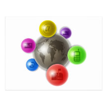 Monde de communication cartes postales