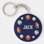Monde de Jack de porte - clé de sports - bleu Porte-clef