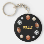 Monde d'imbécile des sports Keychain - noir Porte-clés