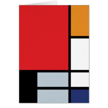 Mondrian - composition avec le grand avion rouge cartes de vœux
