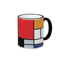 Mondrian - composition avec le grand avion rouge tasses