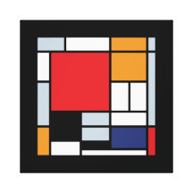 Mondrian - composition avec le grand avion rouge toiles tendues sur châssis