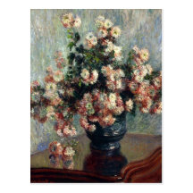 Monet Chrysanthemums Postcard