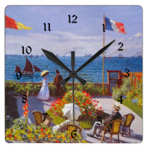 Monet Garden At Saint Addresse (St Addresse) Square Wallclock