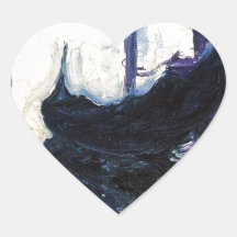 Monet Gondola In Venice Heart Stickers