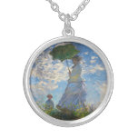 Monet la femme de promenade avec un collier de par
