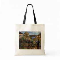 Monet Painting In His Garden In Argenteuil Bag