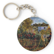 Monet Painting In His Garden In Argenteuil Keychains