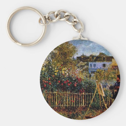 Monet Painting In His Garden In Argenteuil Keychains