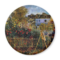 Monet Painting In His Garden In Argenteuil Magnet