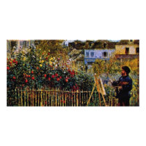 Monet Painting In His Garden In Argenteuil Picture Card
