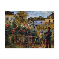 Monet Painting In His Garden In Argenteuil Postcard
