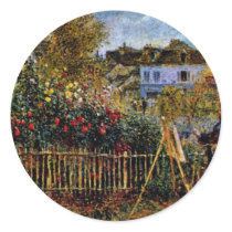 Monet Painting In His Garden In Argenteuil Round Sticker
