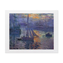 Monet sunrise at sea sailboat painting boating art