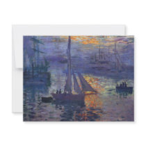 Monet sunrise at sea sailboat painting boating art
