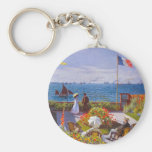 Monet The Garden At St. Addresse Painting Keychain