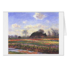 Monet-Tulpenfelder in Sassenheim-1886 Greeting Cards
