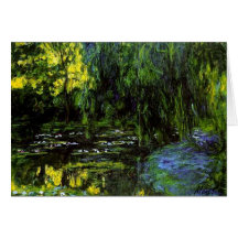 MONET Water Lily Pond Weeping Willow Greeting Card