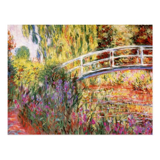 Monet's Bridge and Flowers Postcard