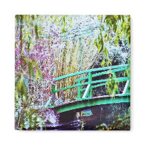 Monet's Bridge with Flowers Fridge Magnets