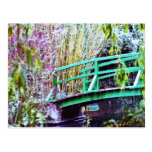 Monet's Bridge with Flowers Postcards