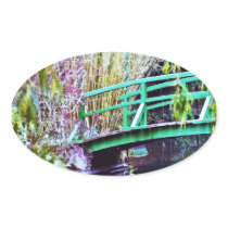Monet's Bridge with Flowers Sticker
