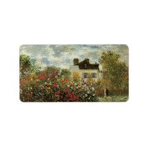Monet's Garden at Argenteuil by Claude Monet Address Label