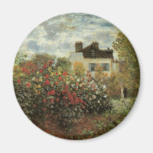 Monet's Garden at Argenteuil by Claude Monet Magnets