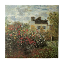 Monet's Garden at Argenteuil by Claude Monet Ceramic Tile