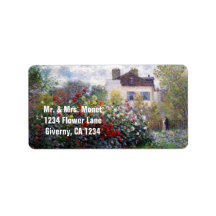 Monet's Garden Flowers Address Label