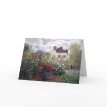 Monet's Garden with Dahlias Fine Art Card