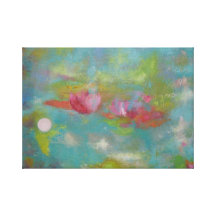 Monets Lilies Stretched Canvas Print