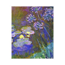 Monet's Water Lilies and Agapanthus Canvas Print