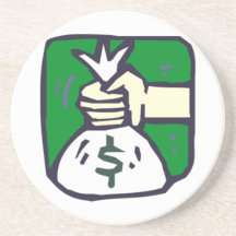 Money Bag Beverage Coaster