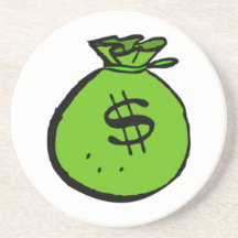 Money Bag Beverage Coasters