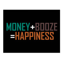 Money + Booze = Happiness Postcard