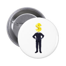 Money man concept pinback buttons