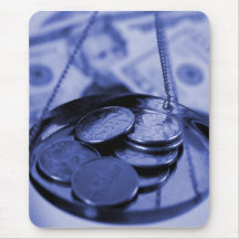 Money on scale mouse pads