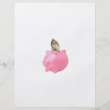 Money out of a piggy bank flyer design