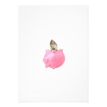 Money out of a piggy bank personalized invitation
