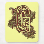 MONGRAM LETTER G mousepads
